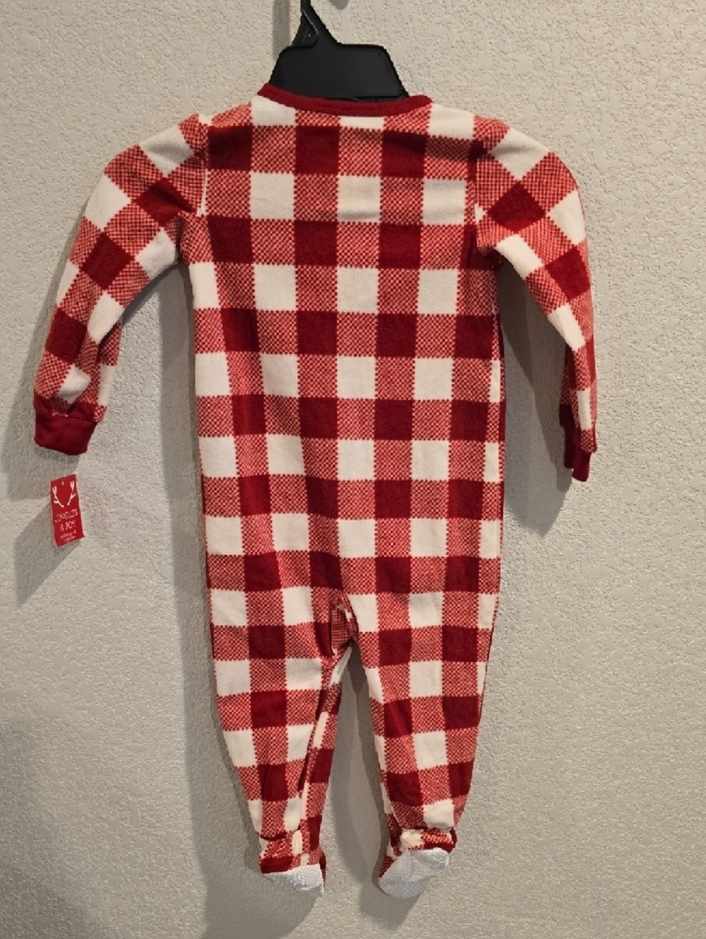 NWT Jingles & Joy Red Buffalo Plaid Fleece Footed Pajamas - 2T - Picture 2 of 5